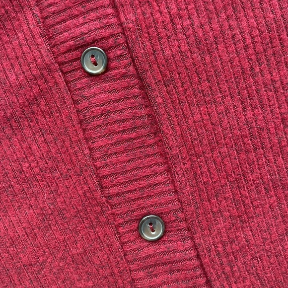 NWT Lulu's SWEET COMFORT BURGUNDY BUTTON-FRONT SWEATER DRESS Ruby Red XS - Picture 7 of 9